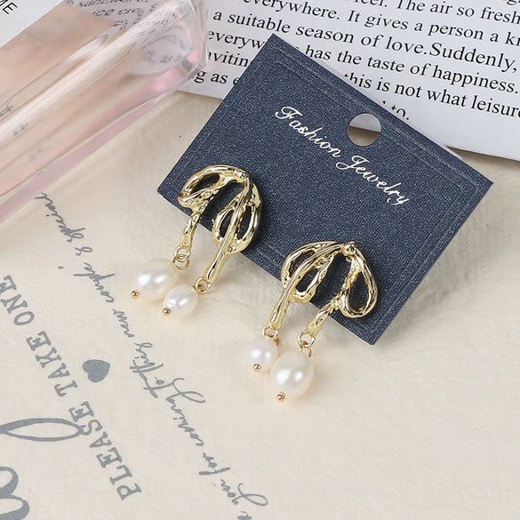 Wholesale Women's Baroque Button Earrings Natural Freshwater Pearl 925 Sterling Silver Needle Oblate Shape