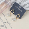 Wholesale Women's Baroque Button Earrings Natural Freshwater Pearl 925 Sterling Silver Needle Oblate Shape