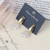 Wholesale Women's Baroque Button Earrings Natural Freshwater Pearl 925 Sterling Silver Needle Oblate Shape