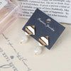 Wholesale Women's Baroque Button Earrings Natural Freshwater Pearl 925 Sterling Silver Needle Oblate Shape