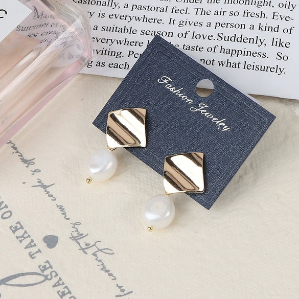 Wholesale Women's Baroque Button Earrings Natural Freshwater Pearl 925 Sterling Silver Needle Oblate Shape