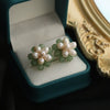 Wholesale Women's Baroque Freshwater Pearl Flower Shaped Elegant Earrings Electroplated
