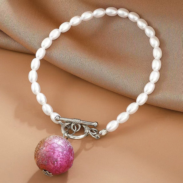 Wholesale Women's Baroque Handmade Imitation Pearl Round Bracelet