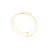 Wholesale Women's Baroque Pearl Doublelayer Allmatching Copper Clavicle Chain Necklace With Geometric Pattern And Electroplating Treatment