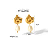 Wholesale Women's Baroque Pearl Earrings In Spiral Shape Stainless Steel With Pvd Furnace Real Gold Electroplating And Geometric Design