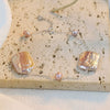 Wholesale Women's Baroque Purple Square Pearl 925 Silver Handmade Highend Jewelry Bracelet Set