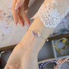 Wholesale Women's Baroque Purple Square Pearl 925 Silver Handmade Highend Jewelry Bracelet Set