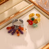 Wholesale Women's Baroque Style Geometric Beaded 316L Stainless Steel Ring Plated With Gold Light Luxury Jewelry