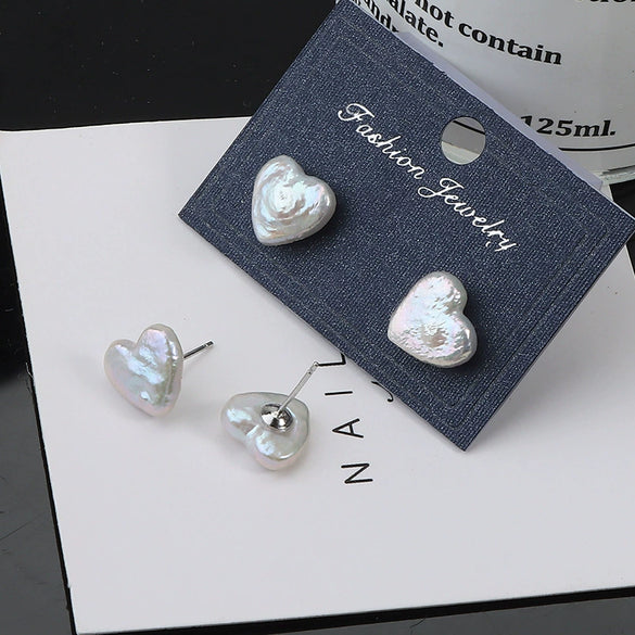 Wholesale Women's Baroque Style 925 Silver Freshwater Pearl Earrings With Special Shape