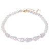 Wholesale Women's Baroque Style Stainless Steel And Organic Glass Pearl Necklace With Electroplating Treatment