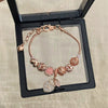 Wholesale Women's Beaded Bracelet With Flower Pattern Mixed Material Electroplated