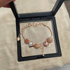 Wholesale Women's Beaded Bracelet With Flower Pattern Mixed Material Electroplated
