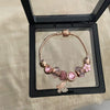 Wholesale Women's Beaded Bracelet With Flower Pattern Mixed Material Electroplated