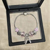 Wholesale Women's Beaded Bracelet With Flower Pattern Mixed Material Electroplated