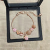 Wholesale Women's Beaded Bracelet With Flower Pattern Mixed Material Electroplated