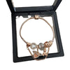 Wholesale Women's Beaded Bracelet With Flower Pattern Mixed Material Electroplated