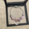 Wholesale Women's Beaded Bracelet With Flower Pattern Mixed Material Electroplated
