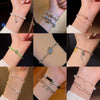 Wholesale Women's Beaded Crystal Copper Bracelet With Geometric Pattern And Electroplating Treatment