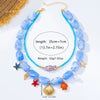 Wholesale Women's Beaded Necklace With Starfish And Shell Pendants Ocean Vacation Style Flower Pattern Zinc Alloy Electroplated