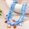 Wholesale Women's Beaded Necklace With Starfish And Shell Pendants Ocean Vacation Style Flower Pattern Zinc Alloy Electroplated