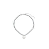 Wholesale Women's Beaded Pendant Necklace With Imitation Pearls And 925 Silver Geometric Handmade Design Simple Light Luxury All Match Collar Chain