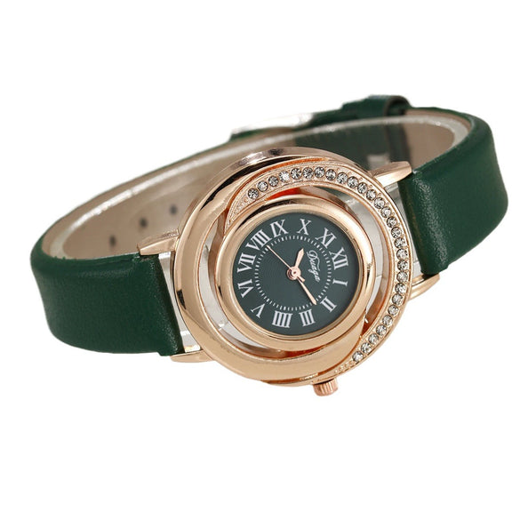 Wholesale Women's Belt Quartz Watch Alloy Case Pu Strap Stainless Steel Buckle Round Dial
