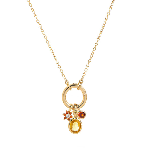 Wholesale Women's Birthstone Pendant Necklace Copper Goldplated Geometric Style Electroplating