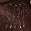 Wholesale Women's Birthstone Pendant Necklace Copper Goldplated Geometric Style