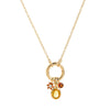 Wholesale Women's Birthstone Pendant Necklace Copper Goldplated Geometric Style