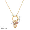 Wholesale Women's Birthstone Pendant Necklace Copper Goldplated Geometric Style