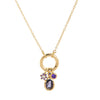 Wholesale Women's Birthstone Pendant Necklace Copper Goldplated Geometric Style