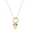 Wholesale Women's Birthstone Pendant Necklace Copper Goldplated Geometric Style
