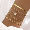 Wholesale Women's Bohemian Geometric Metal Chain Bracelet With Electroplating
