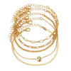 Wholesale Women's Bohemian Geometric Metal Chain Bracelet With Electroplating