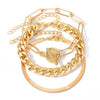 Wholesale Women's Bohemian Geometric Metal Chain Bracelet With Electroplating