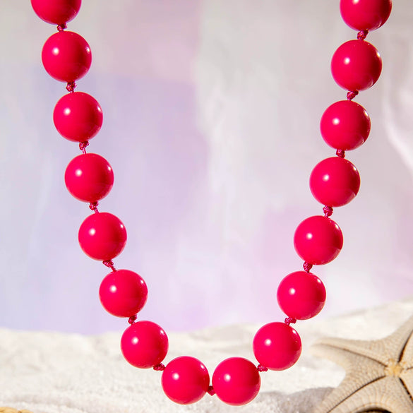 Wholesale Women's Bohemian Style Colorful Large Bead Single Layer Exaggerated Personality Beaded Necklace With Acrylic And Mixed Materials And Geometric Pattern