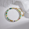 Wholesale Women's Bohemian Style Geometric Titanium Steel Beaded Electroplated Bracelet