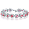 Wholesale Women's Bohemian Style Heart Pattern Copper Bracelet With Zircon And Glass Design