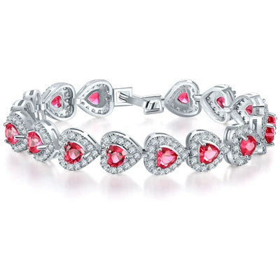 Wholesale Women's Bohemian Style Heart Pattern Copper Bracelet With Zircon And Glass Design