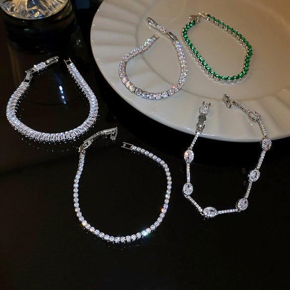 Wholesale Women's Bohemian Style Heart Pattern Copper Bracelet With Zircon And Glass Design