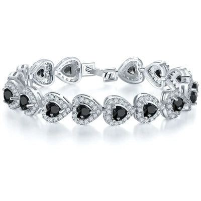 Wholesale Women's Bohemian Style Heart Pattern Copper Bracelet With Zircon And Glass Design