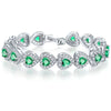 Wholesale Women's Bohemian Style Heart Pattern Copper Bracelet With Zircon And Glass Design