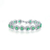 Wholesale Women's Bohemian Style Heart Pattern Copper Bracelet With Zircon And Glass Design