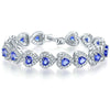 Wholesale Women's Bohemian Style Heart Pattern Copper Bracelet With Zircon And Glass Design