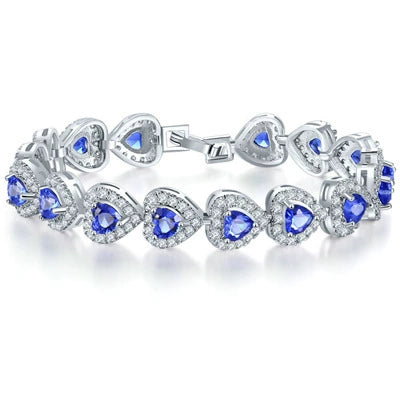 Wholesale Women's Bohemian Style Heart Pattern Copper Bracelet With Zircon And Glass Design