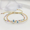 Wholesale Women's Bohemian Style Natural Shell And Glass Glaze Handwoven Geometric Beaded Bracelet