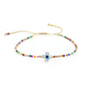 Wholesale Women's Bohemian Style Natural Shell And Glass Glaze Handwoven Geometric Beaded Bracelet