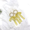Wholesale Women's Bohemian Style Silk Straw Earrings With Doll Pattern And Ribbon Tassel