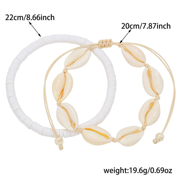 Wholesale Women's Bohemian Style Soft Pottery Geometric Anklets