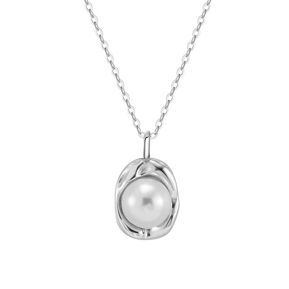 Wholesale Women's Bohemian Style 925 Sterling Silver Geometric Beads Clavicle Chain Necklace With Electroplating